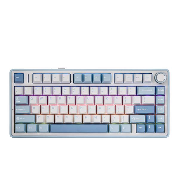 Бездротова клавіатура AULA F75 RGB Reaper 75% USB/Bluetooth/2.4GHz Blue 6948391202846 фото