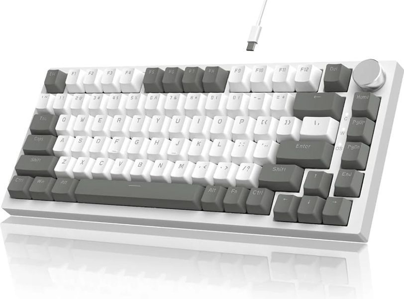 Клавіатура AJAZZ AK820 75% USB White and Grey AK820-B-G фото