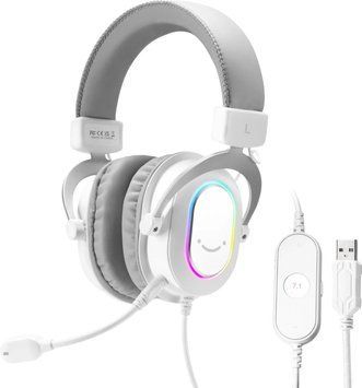 Ігрові навушники Fifine H6 7.1 Мікрофон USB  White 1161432 фото