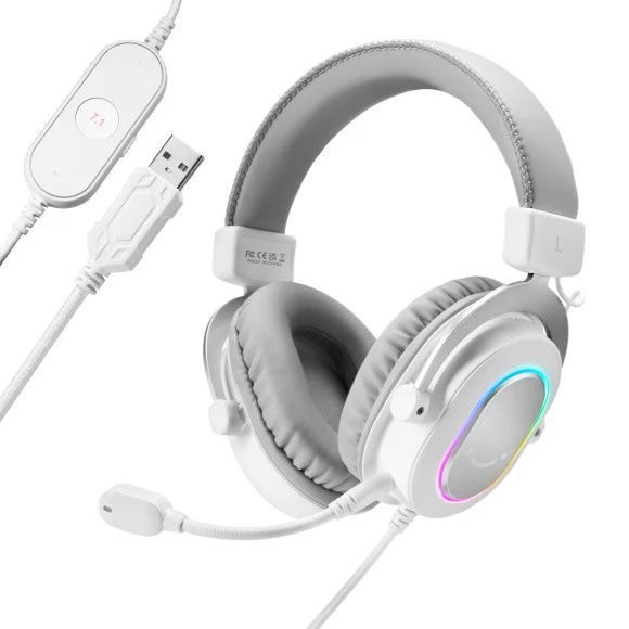 Ігрові навушники Fifine H6 7.1 Мікрофон USB  White 1161432 фото
