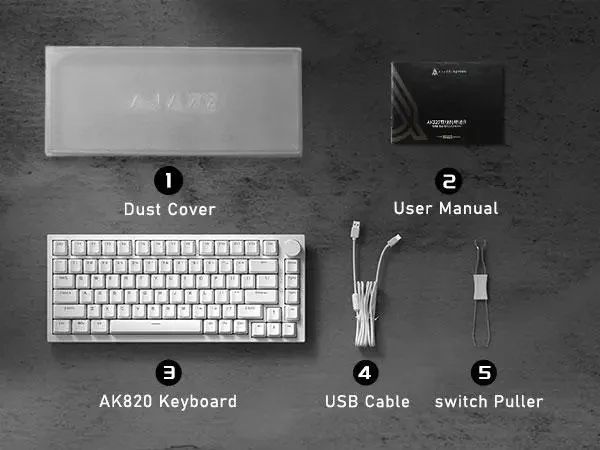Клавіатура AJAZZ AK820 75% USB White AK820-B-G фото