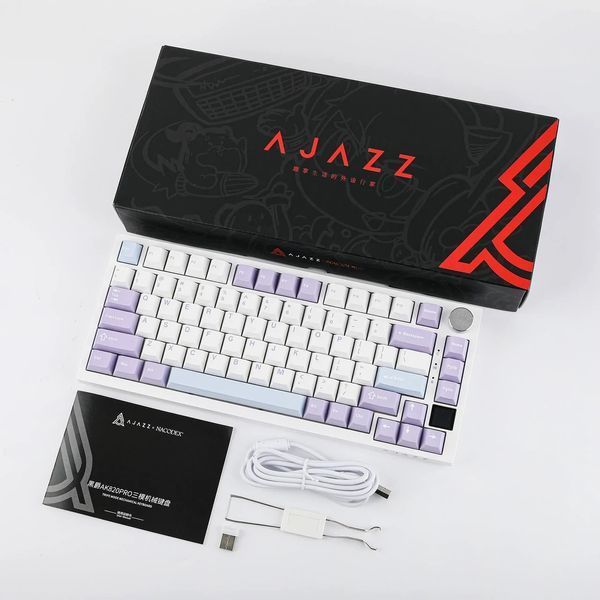 Бездротова клавіатура AJAZZ AK820 PRO Purple75% Gift Switch USB/BT/2.4G RGB 1557954407 фото