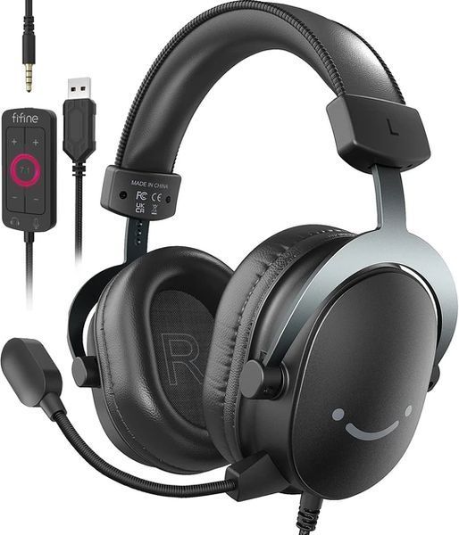 Ігрові навушники Fifine H9 7.1 Мікрофон USB 3.5 мм Black 1161 фото