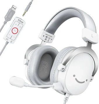 Ігрові навушники Fifine H9 7.1 Мікрофон USB 3.5 мм White 1161 фото