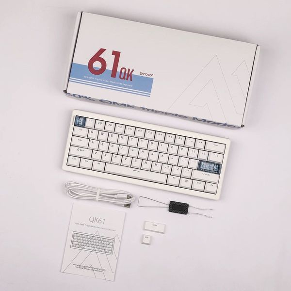 Бездротова клавіатура CIDOO QK61 White 60% RGB USB/2.4G/Bluetooth 11170 фото