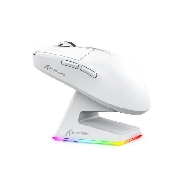 Бездротова миша Attack Shark X6 49g з док-станцією RGB White 2664568265 фото