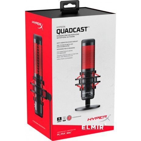 Мікрофон HyperX QuadCast Black HX-MICQC-BK/4P5P6AA фото