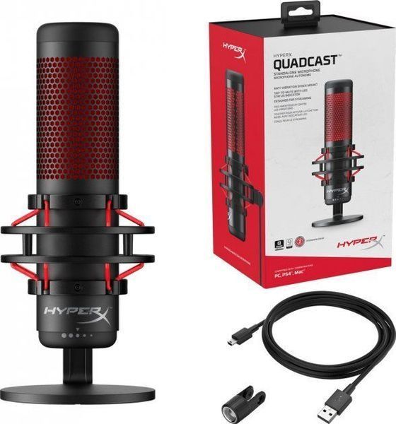 Мікрофон HyperX QuadCast Black HX-MICQC-BK/4P5P6AA фото