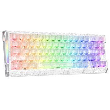 Клавіатура Магнітна ATTACK SHARK R68 HE Black USB 0.005mm Rapid Trigger RGB Carbon White 423423 фото