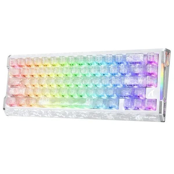 Клавіатура Магнітна ATTACK SHARK R68 HE Black USB 0.005mm Rapid Trigger RGB Carbon White 423423 фото