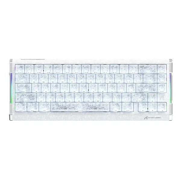 Клавіатура Магнітна ATTACK SHARK R68 HE Black USB 0.005mm Rapid Trigger RGB Carbon White 423423 фото