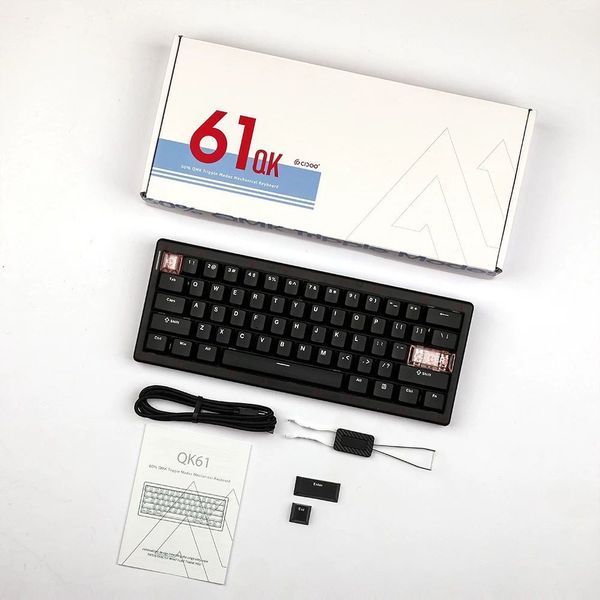 Бездротова клавіатура CIDOO QK61 60% RGB USB/2.4G/Bluetooth Black 11170 фото