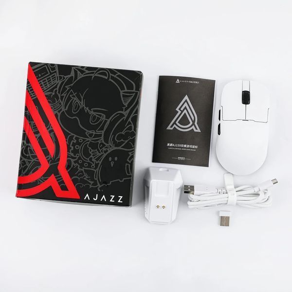 Бездротова миша Ajazz AJ159P MC UltraLight 56g RGB White 2345849812 фото