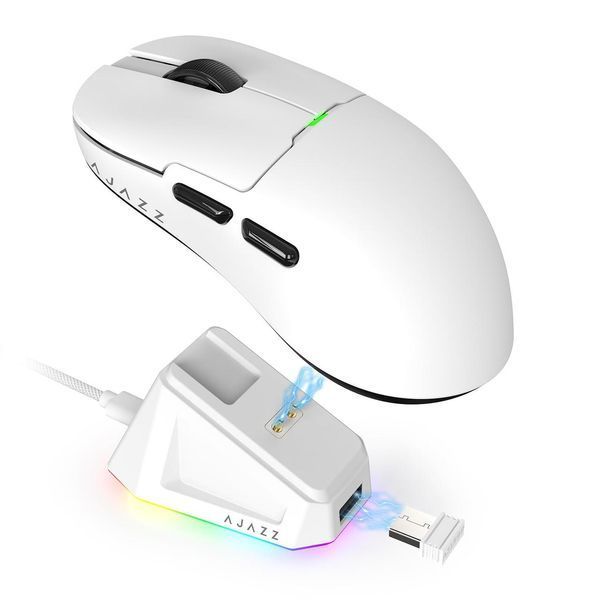 Бездротова миша Ajazz AJ159P MC UltraLight 56g RGB White 2345849812 фото