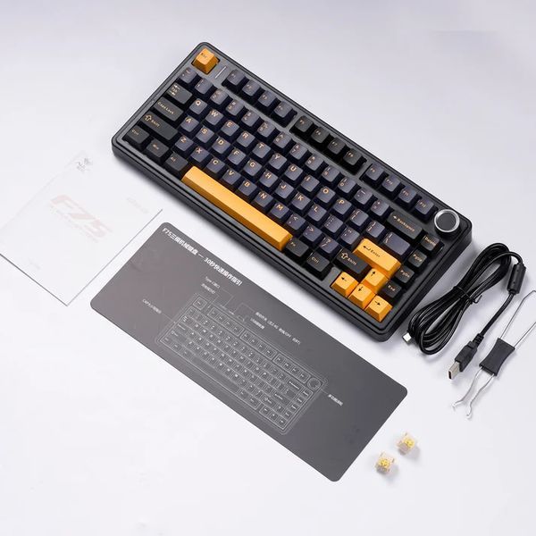 Бездротова клавіатура AULA F75 RGB Reaper 75% Black 6948391202846 фото
