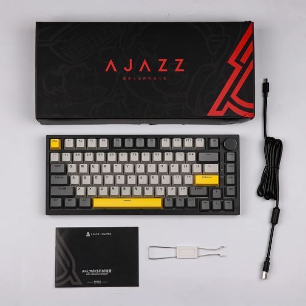 Клавіатура AJAZZ AK820 75% USB Moon Switch Black-Yellow AK820-B-G фото