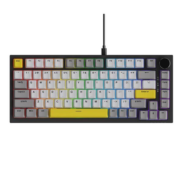 Клавіатура AJAZZ AK820 75% USB Moon Switch Black-Yellow AK820-B-G фото