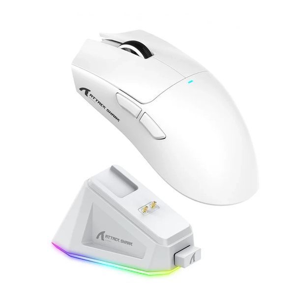 Миша бездротова ATTACK SHARK X11 63г PAW3311 White 223211432 фото