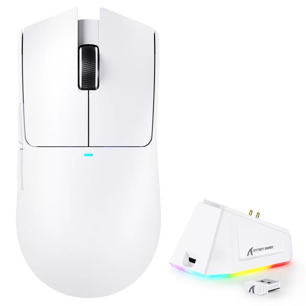 Миша бездротова ATTACK SHARK X11 63г PAW3311 White 223211432 фото