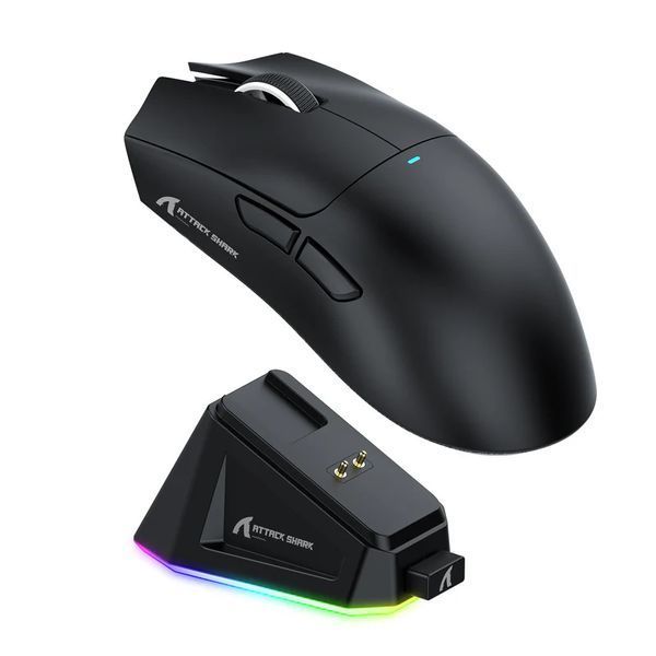 Миша бездротова ATTACK SHARK X11 63г PAW3311 Black 223211432 фото