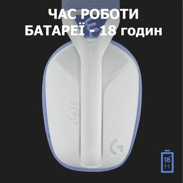Беспроводные наушники Logitech G435 2.4ГГц/Bluetooth White g435f423 фото