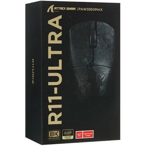 Бездротова миша ATTACK SHARK R11 Ultra 8K Carbon Black 8743466 фото